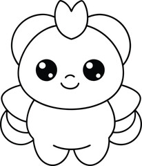 Vector illustration of turtle isolated on white background. For kids coloring book