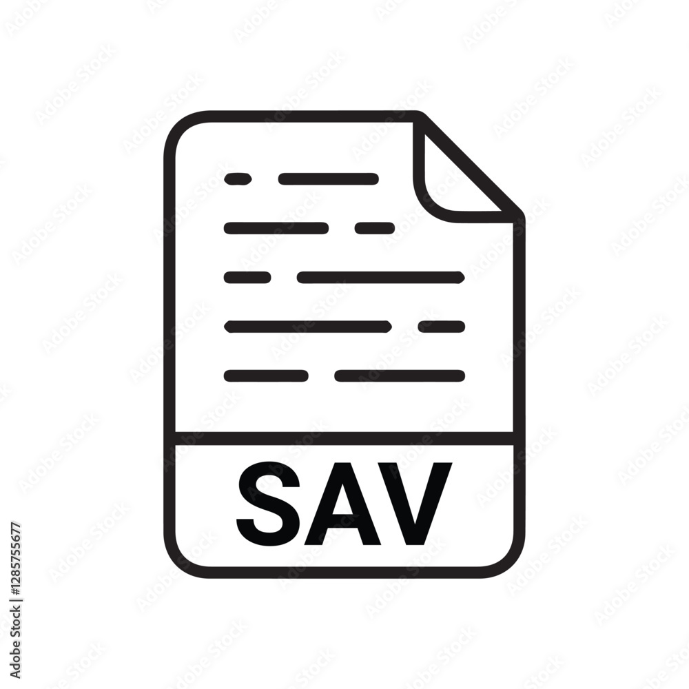 Aufkleber sav file icon. vector file format. data file extension modern flat design
