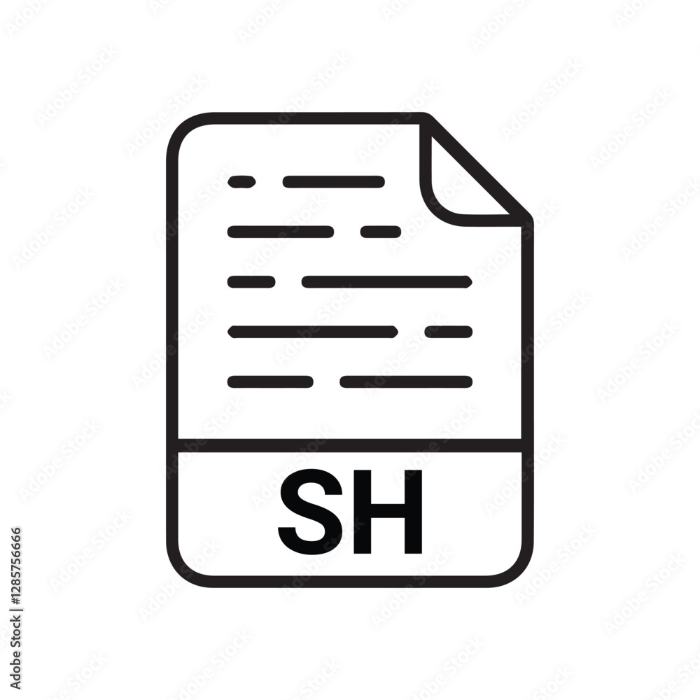 Poster sh file type icons. files and document format design icon symbol.