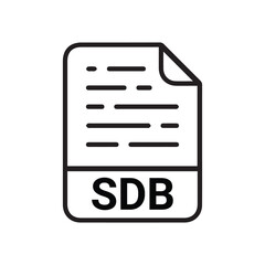 SDB File Format Vector line Icon Design on white background
