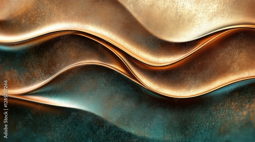 Poster a bronze golden wave pattern creates an elegant textured design