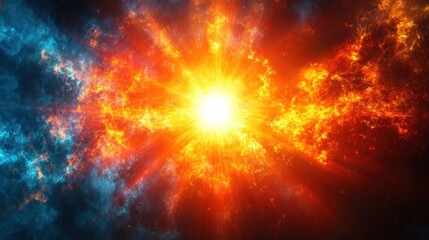 Naklejka premium Cosmic Fire Explosion, Nebula