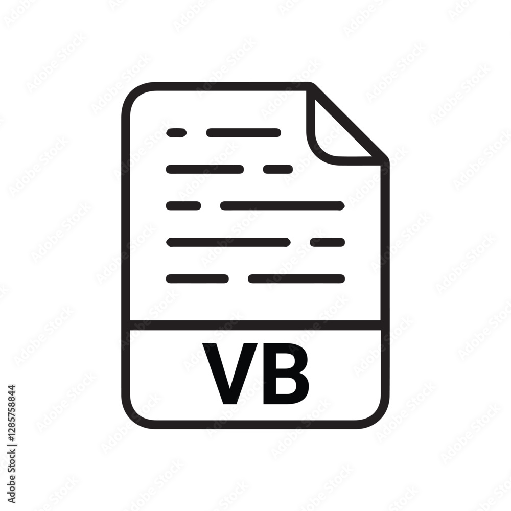 Poster vb file type icons. files and document format design icon symbol.