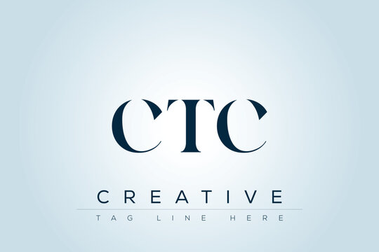 CTC abstract letter logo design. This logo is designed by three abstract letters. 