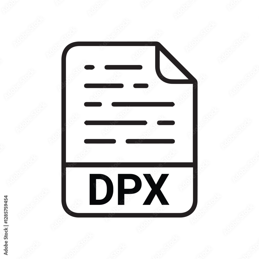 Aufkleber modern flat design of dpx file icon for web. dpx file icon, flat design style