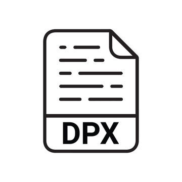 Modern flat design of DPX file icon for web. DPX File Icon, Flat Design Style