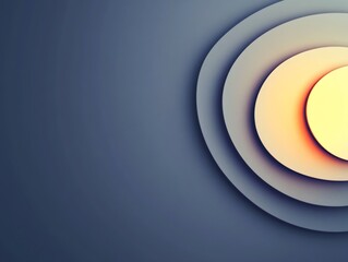 Abstract Warm Light Circles Softly Illuminate Grey Background. AI Generated