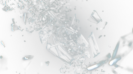 a shattered glass piece on a black background