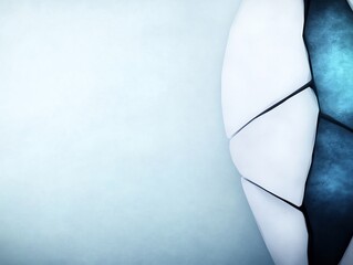 Abstract Soccer Ball Design Cool Blue Hues. AI Generated