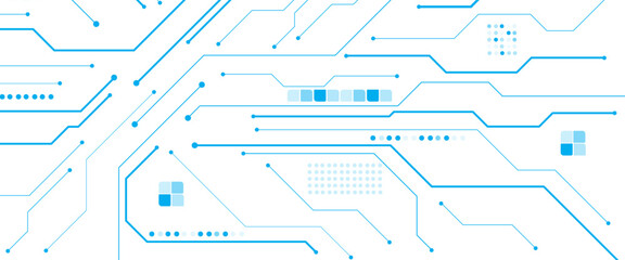 Electrical line with glow light on blue engineering technology concept vector panorama background