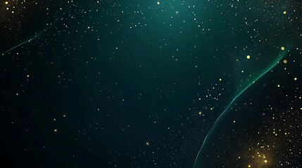 Cosmic Nebula Digital Painting: Teal and Gold Swirls in Deep Space AI Generated