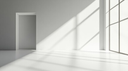 Fototapeta premium A blank white background with a soft gradient effect, creating a smooth, seamless space with a calming atmosphere