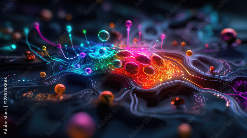 Poster dynamic colorful abstract art digital realm visual vibrant atmosphere macro perspective creative ima