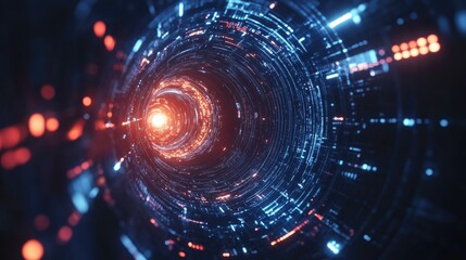 Abstract Digital Tunnel, A Journey Through Cyberspace