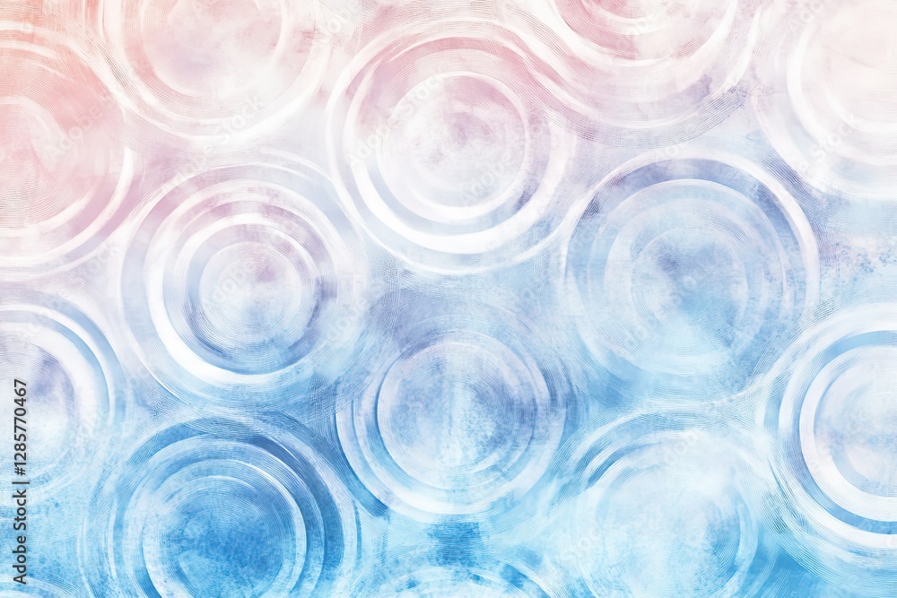 Poster a calming, geometric background with concentric circles in pastel tones, creating a hypnotic flow ef
