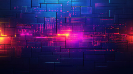 Obraz premium Dynamic digital wall art abstract visualization modern design urban environment close-up view futuristic concept