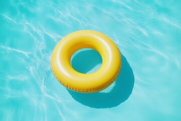 Bright Yellow Pool Ring On Turquoise Water