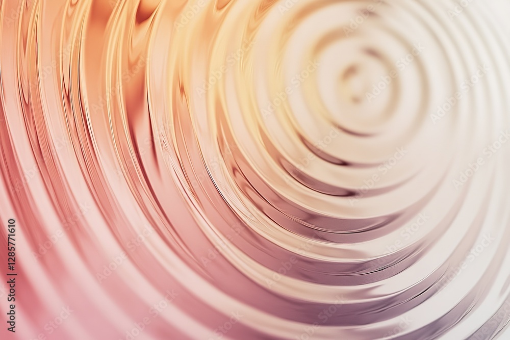 Poster a calming, geometric background with concentric circles in pastel tones, creating a hypnotic flow ef