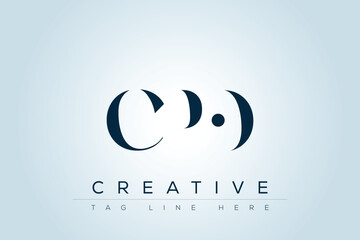 CPO abstract letter logo design. This logo is designed by three abstract letters. 