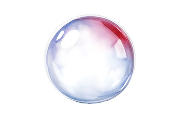 White crystal ball watercolor  isolated on transparent background 