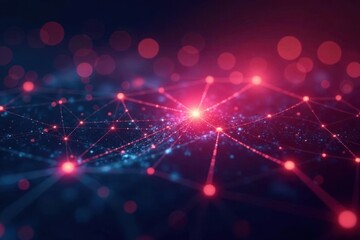 Abstract network nodes connect, forming a digital constellation , wireframe, digital