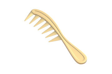 Golden comb isolated on white background. 3d render
