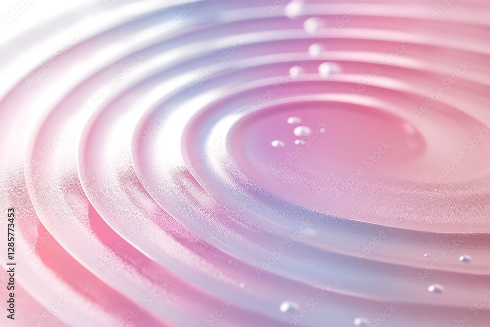 Poster a calming, geometric background with concentric circles in pastel tones, creating a hypnotic flow ef