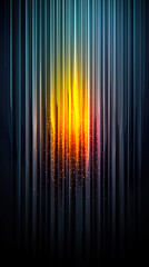 Neon Digital Rain Over 3D Geometric Grid with Glowing Distortion Effects in Cyberpunk Abstract Design
