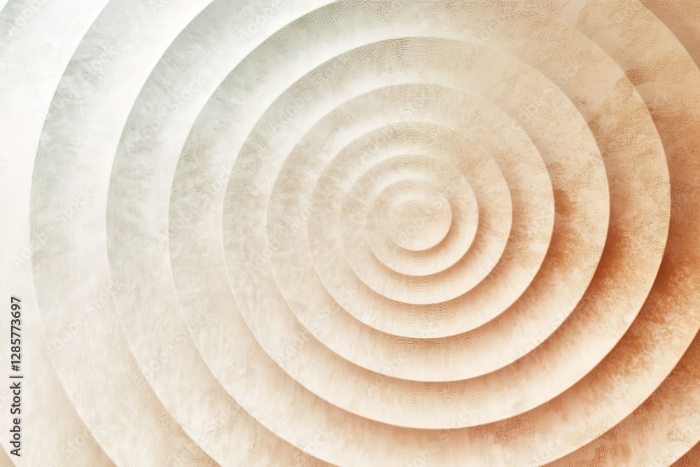 Poster a calming, geometric background with concentric circles in pastel tones, creating a hypnotic flow ef