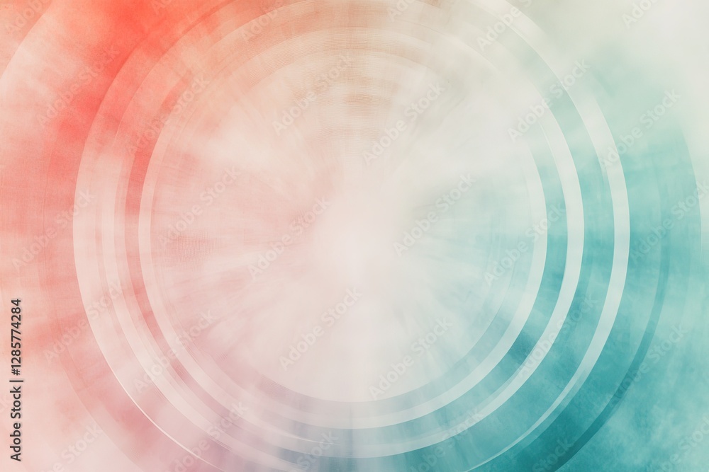 Poster a calming, geometric background with concentric circles in pastel tones, creating a hypnotic flow ef
