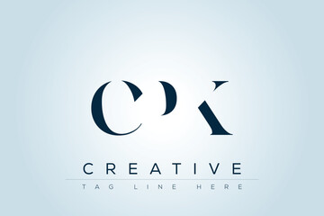 CPK abstract letter logo design. This logo is designed by three abstract letters. 