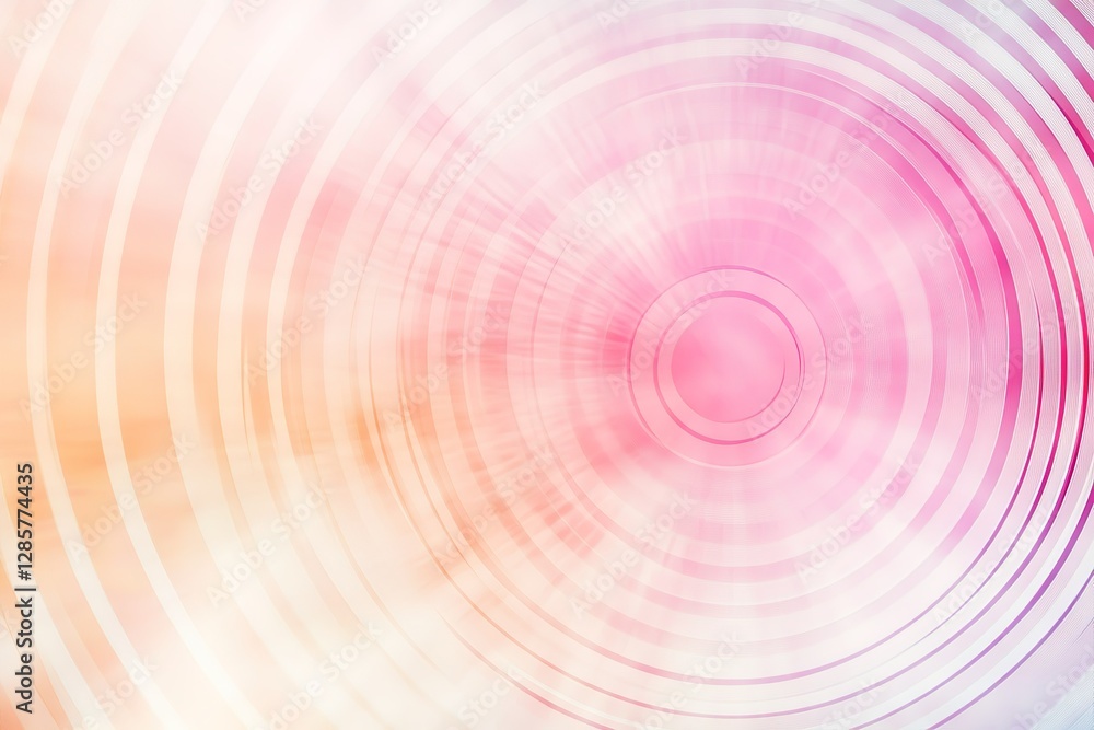 Poster a calming, geometric background with concentric circles in pastel tones, creating a hypnotic flow ef