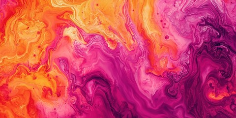 Fototapeta premium Abstract liquid marble texture with vibrant pink and orange colors