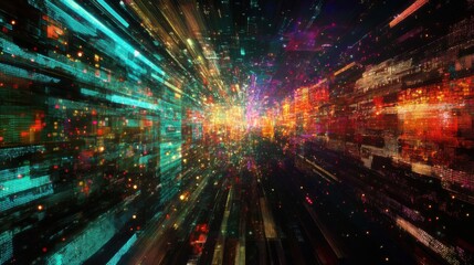 Fototapeta premium abstract colorful binary code background