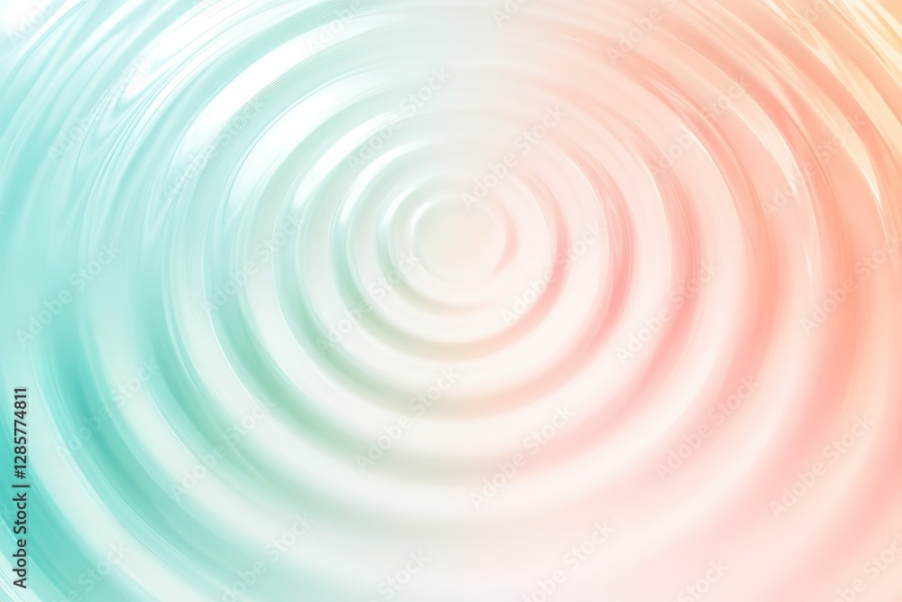 Poster a calming, geometric background with concentric circles in pastel tones, creating a hypnotic flow ef