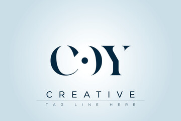 COY abstract letter logo design. This logo is designed by three abstract letters. 