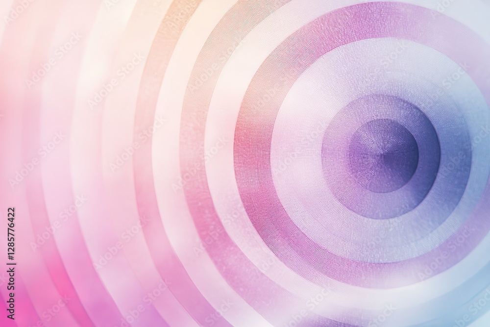 Poster a calming, geometric background with concentric circles in pastel tones, creating a hypnotic flow ef