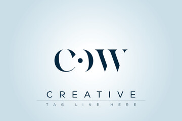 COW abstract letter logo design. This logo is designed by three abstract letters. 