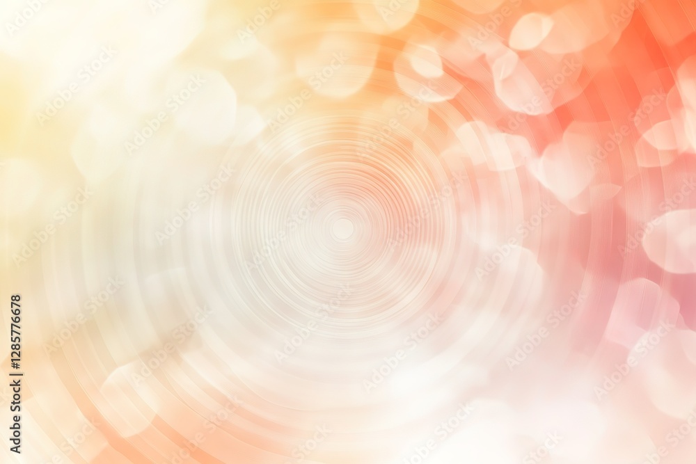 Poster a calming, geometric background with concentric circles in pastel tones, creating a hypnotic flow ef