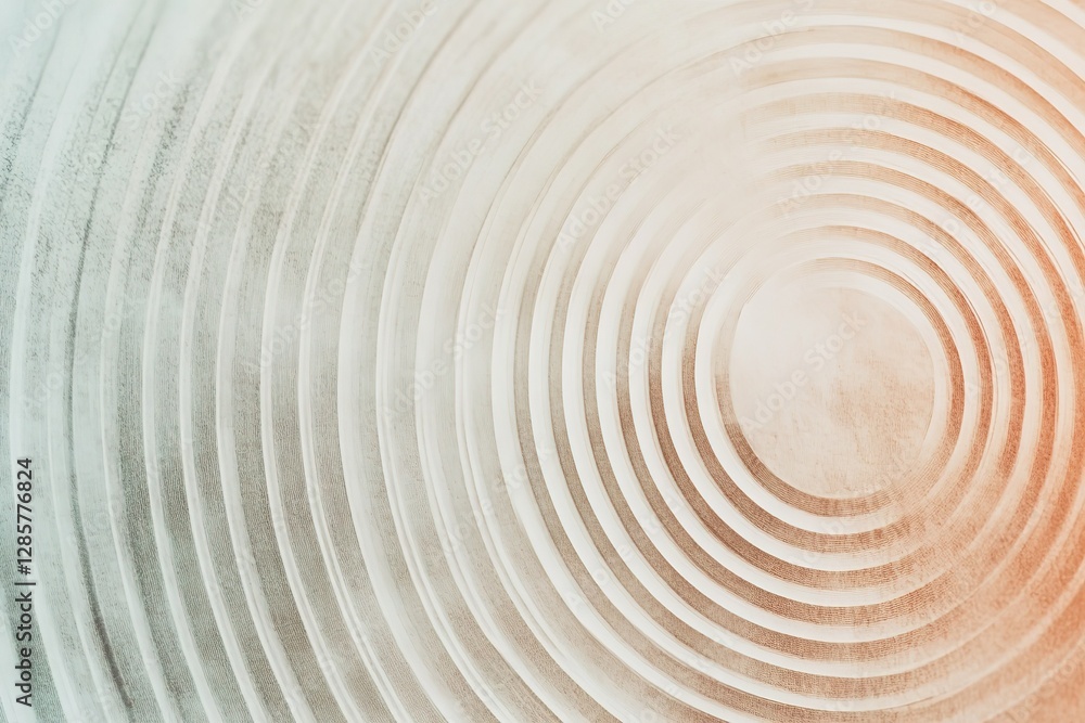 Poster a calming, geometric background with concentric circles in pastel tones, creating a hypnotic flow ef