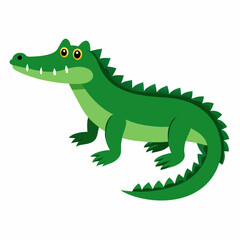 Minimalist American Alligator Vector on White Background