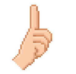 Pixel illustration of a hand gesture