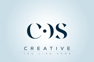 COS abstract letter logo design. This logo is designed by three abstract letters. 