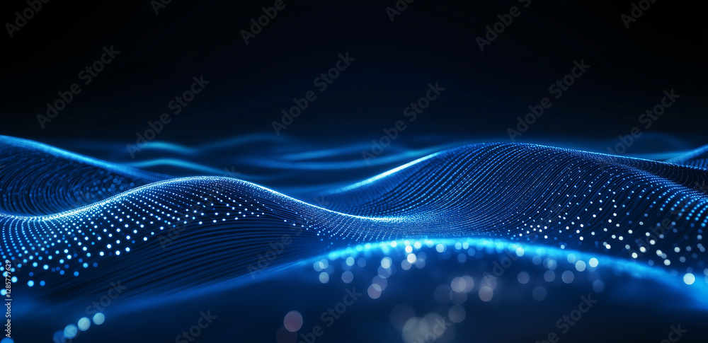 Fototapete abstract 3d rendering dots and lines. technology background. big data visualization. artificial inte
