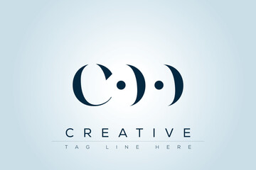 COO abstract letter logo design. This logo is designed by three abstract letters. 