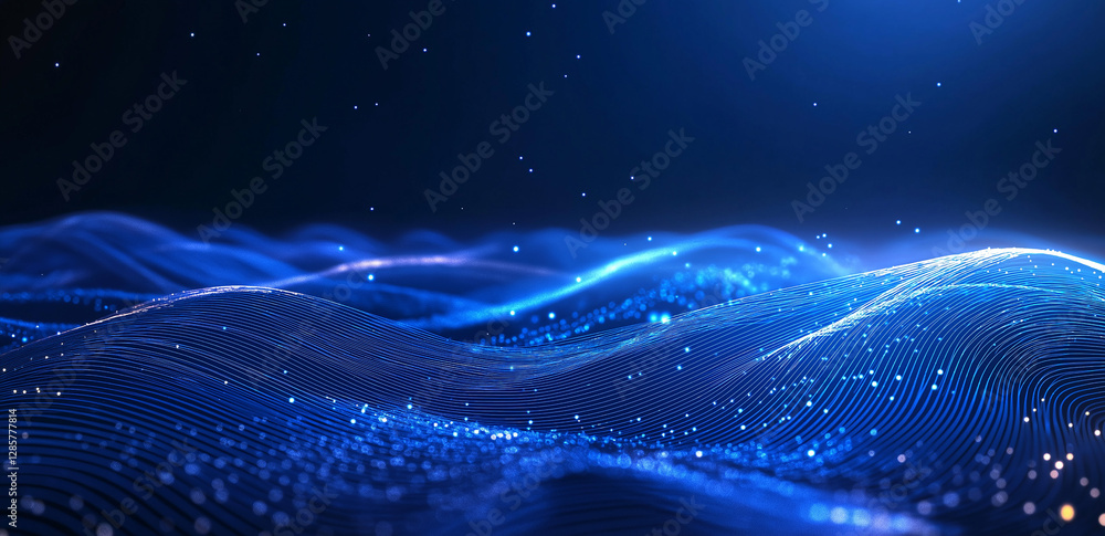 Fototapete abstract 3d rendering dots and lines. technology background. big data visualization. artificial inte
