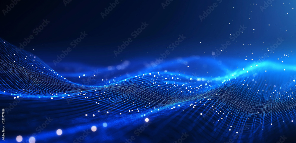 Fototapete abstract 3d rendering dots and lines. technology background. big data visualization. artificial inte