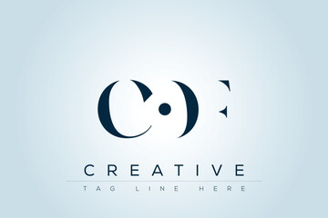 COF abstract letter logo design. This logo is designed by three abstract letters. 