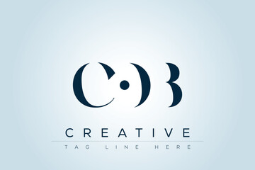COB abstract letter logo design. This logo is designed by three abstract letters. 