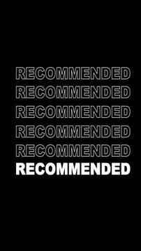 Recommended Text Glow Animation 4K Video, Text Motion  alligraphy, clip, colorful, effect, signs, stylish, font, element, modern, client, quoted, advice, chart, info, information,